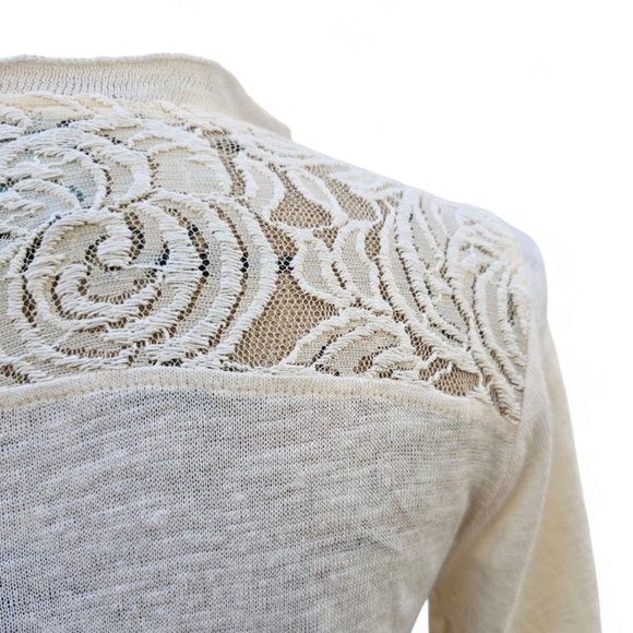 Cynthia Rowley Elegant Cream Lace Women's Top, Size M. - Picture 6 of 7
